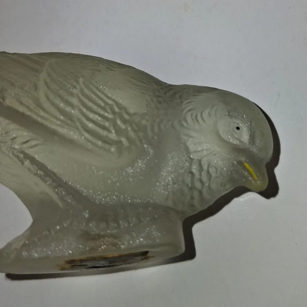 VTG Frosted Glass Bird Figurines Set of 4 Dove Sparrow Pigeon Art Glass 1960-80s